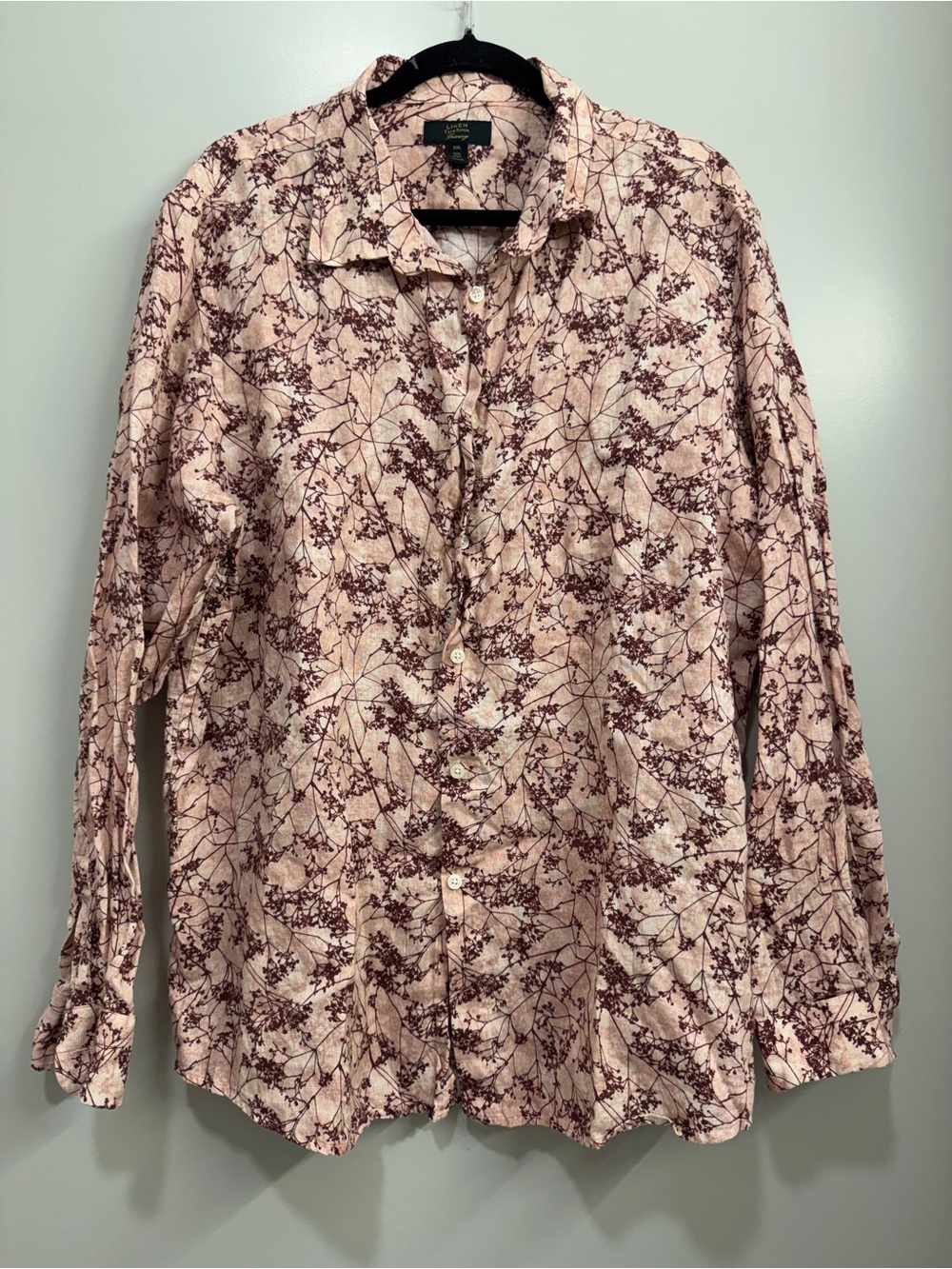 Club Room Pink Floral Button Down Shirt Long Sleeve Casual Resort